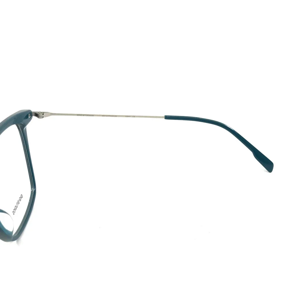 Gigi Studios Eyeglasses Frames AMARA GS8002/030 Green Silver Titanium 55-16-145